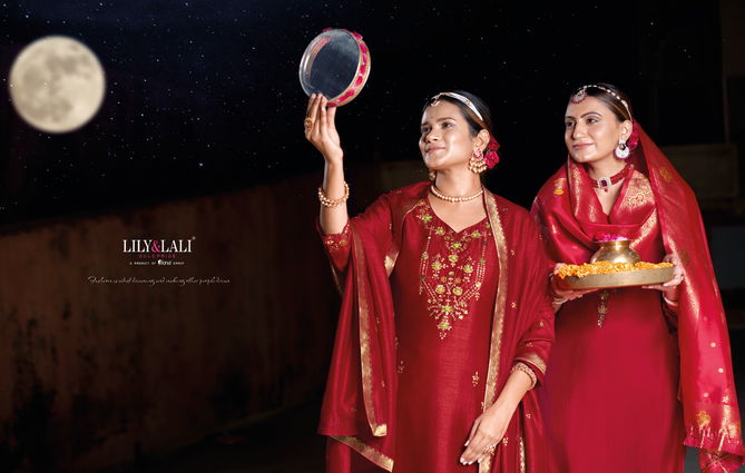 Karwa Exclusive By Lily Lali Festive Wear Readymade Suits Catalog